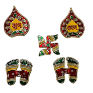 Diwali Sticker Set (Lakshmi Foot, Kalash, Shub Labh)