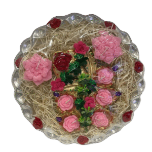 Diya Thali Set Red Rose (5 pcs/2pcs)