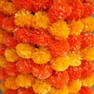 Artificial Flower Garland Marigold 1.2m (Orange/Mango)