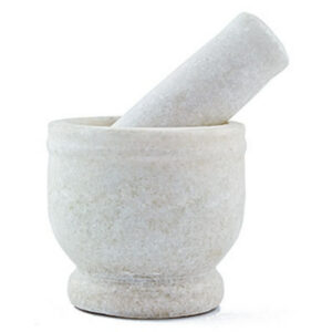 White Marble Mortar and Pestle 1stk