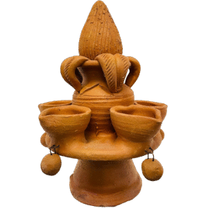 Clay Diya Kalash shaped design (5 candles)