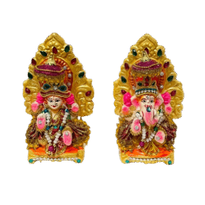 Statue of Lakshmi und Ganeshji (12.5cm)