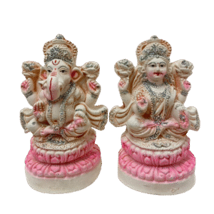 Statue of Lakshmi and Ganeshji (17cm)