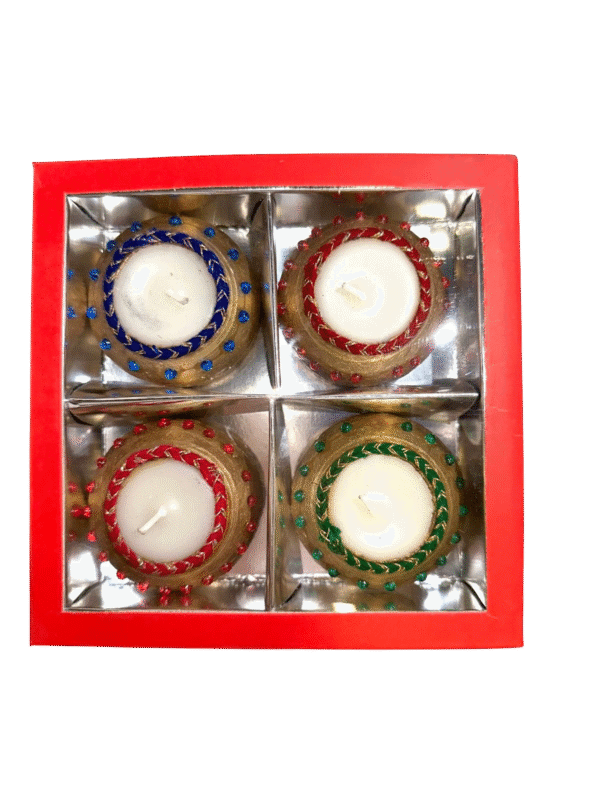 Matka Diya-Set gold (4pc) (K10)